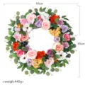 Artificial floral wreath for spring summer wedding home decor door hanging wall decor 55cm - Style 1
