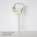 Kinder Feenstab Kunstblume Party Foto Requisite weiss Herz Design Groesse 12x37cm - Weiß