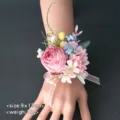 European style artificial rose wrist flower corsage for wedding party prom bride bridesmaids. - Wrist Corsage