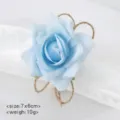 Blaue künstliche Rosen-Serviettenringe mit Juteband, ideal für Tischdeko und Hotelbankette. - Blau