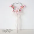 Kinder zauberstab feenstab künstliche blume party foto requisit herzförmig rosa stab 12x37cm - Hellrosa