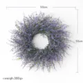 Artificial lavender wreath 50cm purple floral door hanging wall decor for wedding home - Small (Approx 50cm)