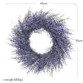 Artificial lavender wreath for home wall door decor, 60cm diameter purple floral hanging. - Large (Approx. 60cm)
