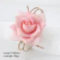 Rosa künstlicher Rosen Serviettenring mit Juteband Dekoration für Hochzeit und Hotelparty. - Rosa