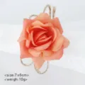 Portatovaglioli con rosa artificiale e corda di iuta, elegante decorazione per feste. - Arancione