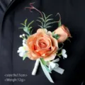Elegante orange Rosen Ansteckblume fuer Hochzeit Braeutigam Trauzeuge Anzug Deko Blumen - Ansteckblume / 9x11cm / Orange