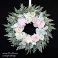 Artificial peony rose wreath for home door wall decor 60x60cm floral hanging decoration - Style 3