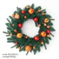 Weihnachtskranz dekorative Tannennadeln Türhänger mit roten goldenen Kugeln 50x50cm - Stil 6