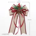Decorazione sospesa con fiocco in iuta natalizia con pigne e bacche 24x35cm. - Stile Pigna Bordo Plaid Lino (007)
