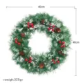 Christmas wreath with artificial pinecones and red berries 40cm holiday door hanging! - 40cm Size / Christmas Colors (Red & Green)