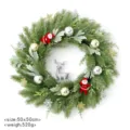 Corona de Navidad 50cm Guirlanda de Pino Artificial con Santa Ciervo para Puerta Pared Decoración - Estilo 2