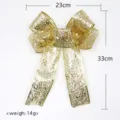 Fiocco in nastro glitterato oro per sedia matrimonio e decorazione albero di Natale 23x33cm - 23x33cm / Oro champagne
