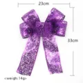 Fiocco con glitter viola decorazione per albero di Natale sedia matrimonio 23x33cm - 23x33cm / Viola