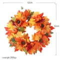 Couronne d'automne citrouille feuille d'érable Thanksgiving décoration murale porte 52cm. - Couronne de citrouille en feuille d'érable