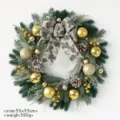 Ghirlanda decorativa di Natale per porta e parete con pigne e bellissime palline dorate - Oro