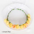 Yellow artificial flower crown headband, fairy style floral hair accessory for women girls. - Orange