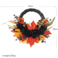 Halloween künstlicher schwarzer Rosen und herbstlicher Ahornblatt Kranz für Haustür Wand Deko - Halloween Kranz