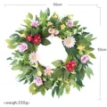 Künstlicher Frühlingsblumenkranz für Wandbehang Dekoration Zuhause, 50cm Durchmesser. - 50cm / Rosa-Lila