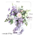 Künstlicher Blumen Brautstrauß für Outdoor-Hochzeitsfotografie und elegante Heimdekoration. - 55cm / Rosa Violetter Strauß