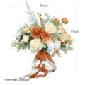 Europäischer künstlicher Hochzeits-Brautstrauß mit orangefarbenen Rosen für die Heimdekoration. - Champagner Orange Handstrauß