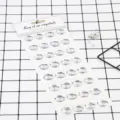 Clear acrylic rhinestone stickers round diamond gems for phone DIY craft decoration. - 32 Pcs Round Gemstones / White