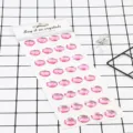 Pink round acrylic rhinestone crystal stickers sheet for phone DIY car decoration crafts. - 32 Pcs Round Gemstones / Pink