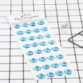 Blue round acrylic crystal rhinestone stickers for DIY phone and car decoration crafts. - 32 Pcs Round Gemstones / Light Blue
