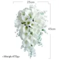 White artificial calla lily cascade bridal wedding bouquet hand flower for home decoration - White Teardrop Bouquet