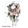 Bridal cascading artificial flower bouquet wedding decoration romantic pink white floral arrangement - Waterfall Teardrop Bouquet / Dusty Pink