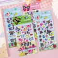 Kleurrijke 3D puff sticker vellen met schattige vlinders, insecten en bloemenpatronen. - Vlinder squishies (willekeurig)