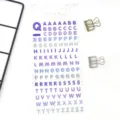 Glitter puffy alphabet stickers for journaling, shiny transparent letter sticker sheet. - Crystal English Letters - 04