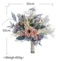 Smokey grey wedding bridal bouquet simulation flower home decor photography prop 50cm 450g. - Dusty Pink