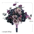 Vintage schwarz lila künstliche Orchidee Brautstrauß Hochzeitsblume 45x45cm 350g deko - Schwarzviolett Phalaenopsis Handstrauß