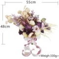 European retro bridal bouquet simulation burned-edge rose wedding photography floral art - Vintage Purple Tied Bouquet