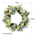Spring artificial flower wreath for front door wall hanging home decor, 48cm diameter. - 2024 Spring Wreath