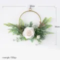 Dekorativer Eisenring Künstlicher Rosenkranz Wandbehang Heimdekoration 45x30cm Variante - Rund