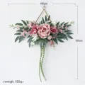 Geometrischer Eisenkunst Rosen Blumenkranz Wandbehang Heimdekoration rosa Blumenvariante - Dreieck