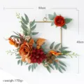 Geometrischer Eisen künstlicher Rosenkranz Herbst Wandbehang Blumendekor 50x40cm - Quadratisch