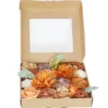 Caja de flores de rosas artificiales kit de bricolaje para decoración del hogar y embalaje. - Serie de Otoño (087)