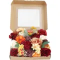 Flores de rosas artificiales en caja regalo DIY creativo decoración del hogar set. - Rojo Púrpura Vintage (166)