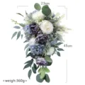 Künstlicher Hochzeit Tränhand Blumenstrauß Braut Halten Blumen Simulation 23x45cm - Künstlicher Wassertropfen-Stil (SP-2022006) / 23x45cm / Nebelblau Wassertropfen Brautstrauß