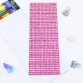 4mm Pink Acrylic Rhinestone Stickers Sheet Sparkly Gem Decals for Phone and Car Decor - 900 Pieces/Pack / Rose Red