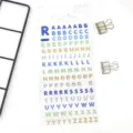 Colorful crystal 3D transparent sticker sheet with laser glitter for journal decor items - Crystal English Letters - 05