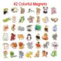 42 Pcs Cartoon Animal Fridge Magnets Kids Early Education Cognitive Toy Whiteboard Stickers - Animal