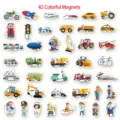 Colorful magnetic stickers for kids, educational vehicle and occupation toys for early learning. - Transportation