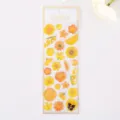 Adesivi in cristallo epossidico floreale giallo, cancelleria decorativa in foglia d'oro. - Kumquat dai colori caldi
