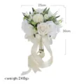 Künstlicher Hochzeitsbrautstrauß weiße Rose Blumen Dekoration Heimdekor 25x30cm - Stil 1