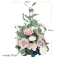Kunstmatige huwelijksbloemen tafelstuk rozen boeket voor feest decoratie 36x50cm - Oudroze
