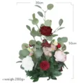 Kunstmatige huwelijk bloemstuk tafeldecoratie feest rekwisiet 36x50cm in rood wit - Wijnrood Roze