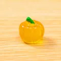 Mini simulation pumpkin resin charm, cute DIY miniature craft ornament, 1.9x2cm orange. - Yellow